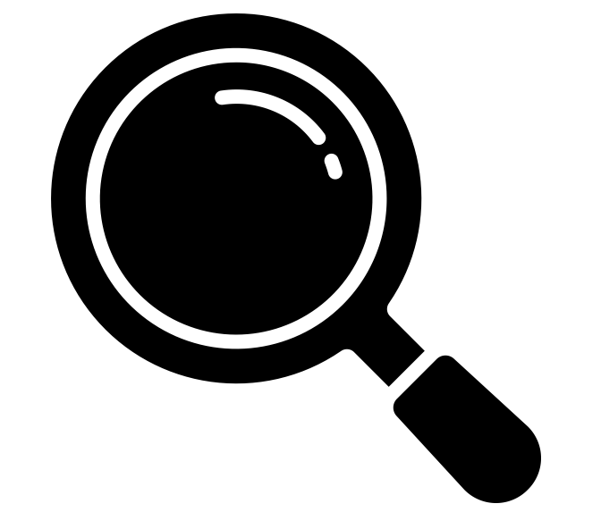 A magnifying glass icon